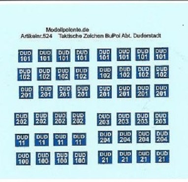 tatische Zeichen für Kfz. der Bundespolizei