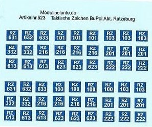 taktische Zeichen für Kfz. der Bundespolizei